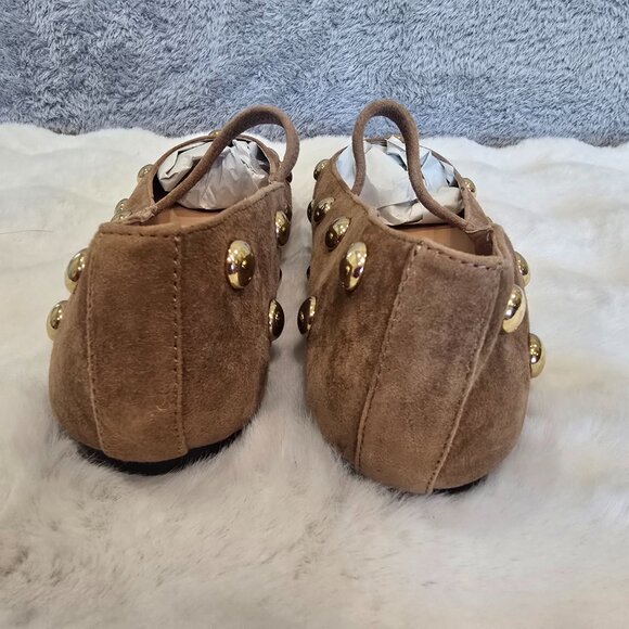 Madewell Greta Ballet Flat Studded Dried Acorn Brown Suede Women's Sizes NEW - Picture 3 of 9